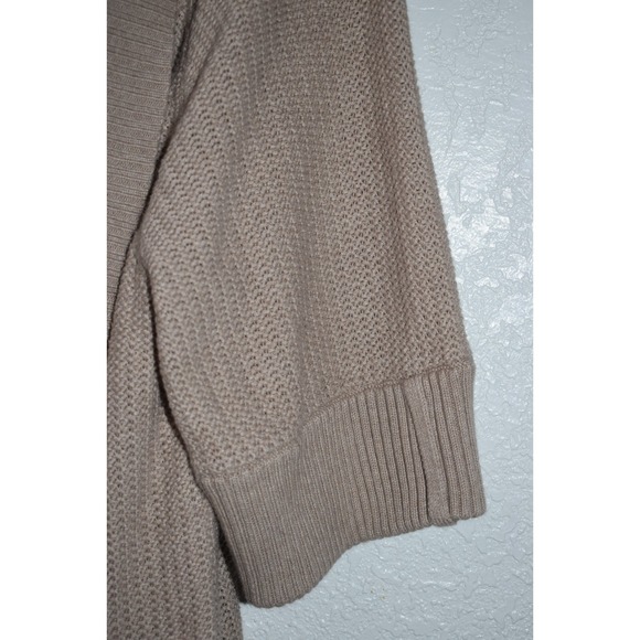 Chicos Cardigan 3/XL Open Front Short Sleeve Knit Sweater Tan Natural Lagenlook - Picture 8 of 16